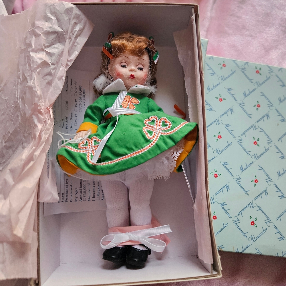 Madame Alexander Irish Doll in Green and White Dress